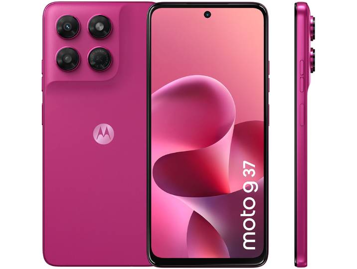 MOTOROLA Smartphone moto g37 128 GB , Energieeffizienz: A, pink (pantone fuchsia rot), 128 GB, Mobiltelefone, Smartphone