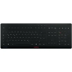 Cherry TAS STREAM PROTECT KEYBOARD Wireless DE-Layout sw (DE, Kabelgebunden), Tastatur, Schwarz