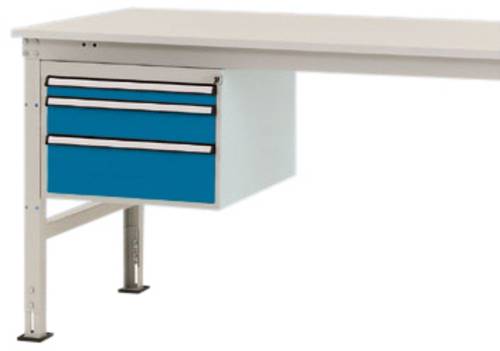 Manuflex ZB4666.0002 Gehäuse-Unterbau Mobil, Nutzhöhe 300mm mit 3 Schubfächer. Für Tischtiefe 1000mm
