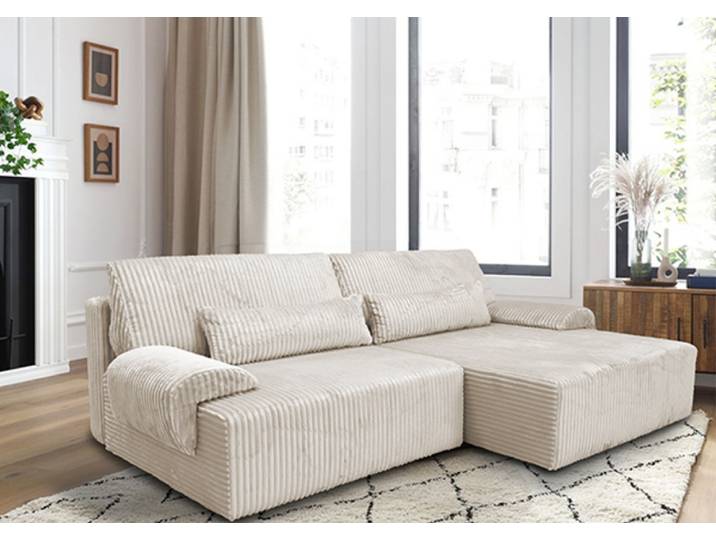 Canapé d'angle convertible et réversible Bully Beige. - Basika