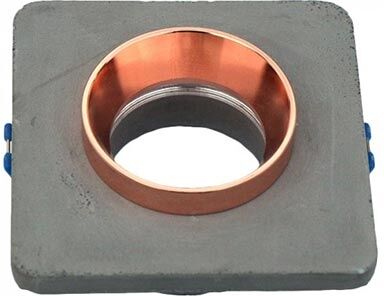 V-Tac Vt-862-Mrg Portafaretto Incasso Scomparsa Quadrato Gesso Grigio Con Bordo Metallo Oro Rosa Gu10 - Sku 3118