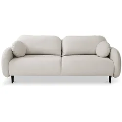 BETTSOFA AGIO Beige Plüsch-Stoff mit Schlaffunktion