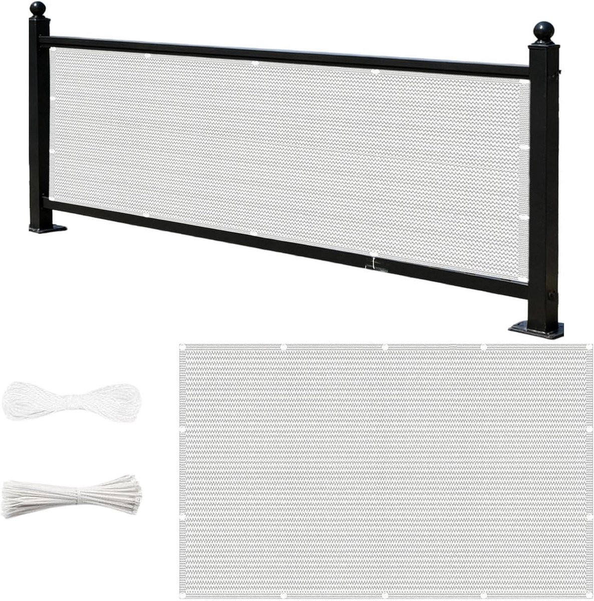 Wit Balkonscherm Inkijkbescherming - Privacy Balkondoek - 140 x 150 cm
