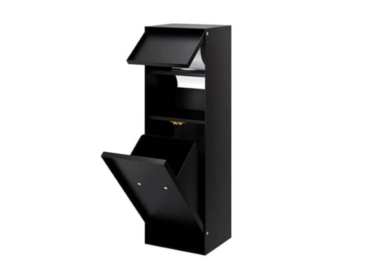 YDHFCD Wandnische Einbau Versteckter Muelleimer Bad Aufbewahrung Wandmontage, Klappdeckel, Edelstahl, platzsparend, leicht zu reinigen(Style 3)