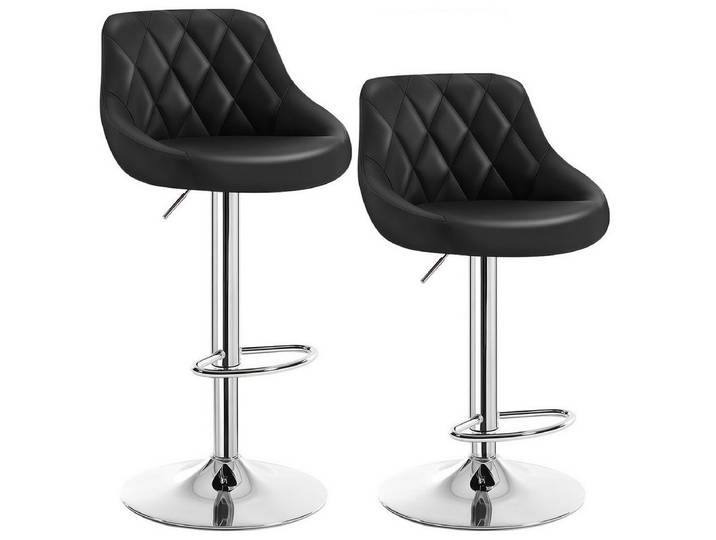 GLIESE Barhocker PU barhocker set 360° drehbar höhenverstellbar aus Kunstleder Metall