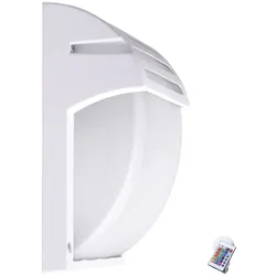 Design Außen Bereich Wand Lampe ALU Glas Terrassen Balkon Leuchte im Set inkl. RGB LED Leuchtmittel