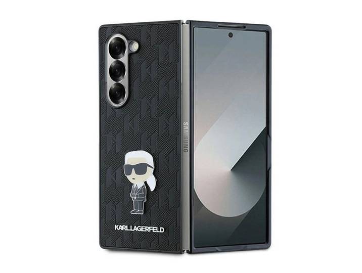 Karl Lagerfeld Klhczfd6sapkinpkk Z Fold6 F956 Étui Rigide Noir/noir Saffiano Ikonik Pin