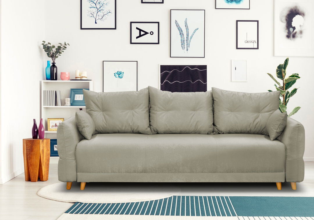 Norden Home Mowbray 3-Seater Sofa Bed Latte 94cm H X 230cm W X 100cm D