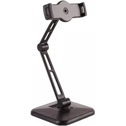 InLine Verstellbarer Arm (Schwenkdoppelarm) für Tablett Schwar, Tablet Halterung, Schwarz