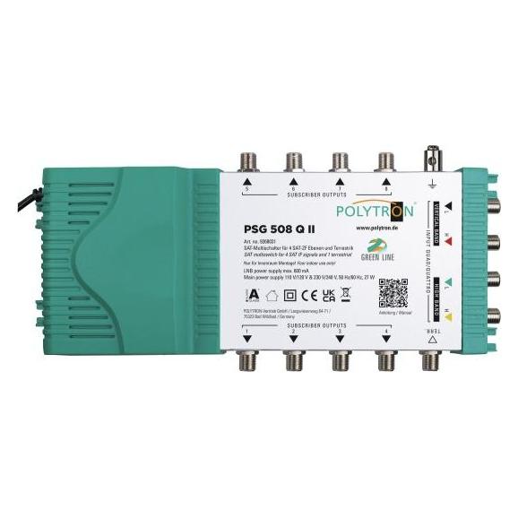 Polytron Kaskaden-Multischalter PSG 508 QII 5/8,terr. aktiv,22 kHz,inkl.Netzteil (Multischalter) (9268031)