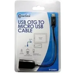 Connectland Cable Otg 15 cm Micro USB 5 Pins Vers USB Femelle Noir Racordement Clef USB Sur Tablette Ou Smatphon (0.15 m), USB Kabel