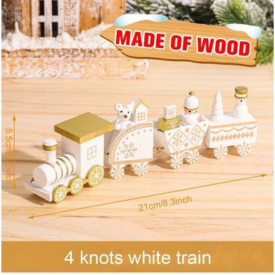 Inspired Living Cozy Christmas Wooden Train Decoration For Tabletop Christmas Decor And Holiday Home Display wooden 03