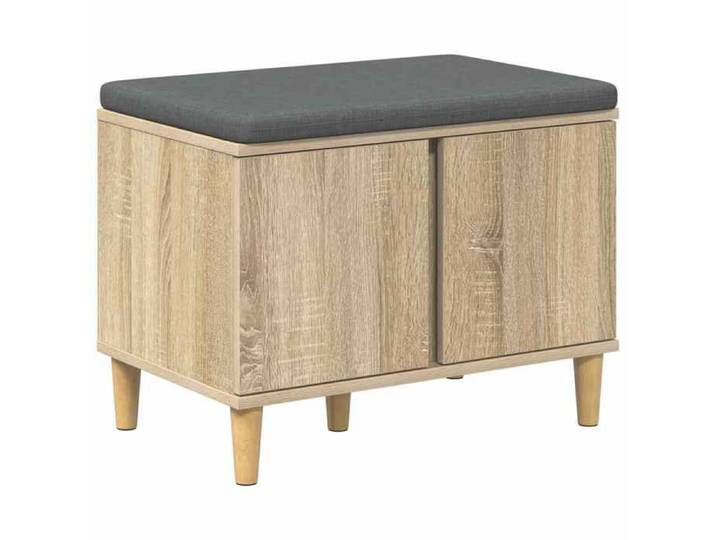 Saison Soldes  Banc d'entrée avec coussin - SARAZYJ - pour 2 Personnes - Chêne Sonoma 60x38x46 cm MM6242