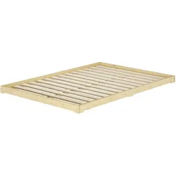 Erst-Holz Niedrigbett unbehandeltes Holz 140x200 Fichte Tanne V-60.47N-14 Rollrost inkl.