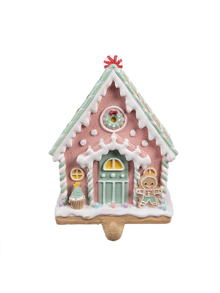 Clayre & Eef Weihnachtsstrumpfhalter "Lebkuchenhaus" in Bunt - (B)13 x (H)18 x (T)10 cm - onesize