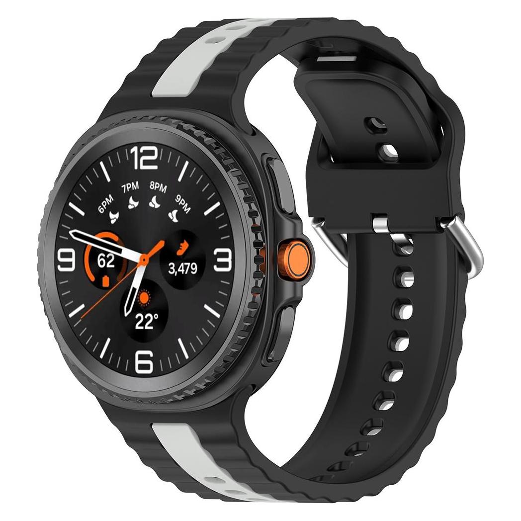 Techsuit - Watchband (W078) - Samsung Galaxy Watch8 40mm/Watch8 44mm/Watch8 Classic - Black / Gray (Silicone) (59669452)