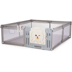 Chipolino Laufstall Amico Tür 180 x 200 cm 2 Ringe Aufbewahrungstasche ab 1 Jahr beige