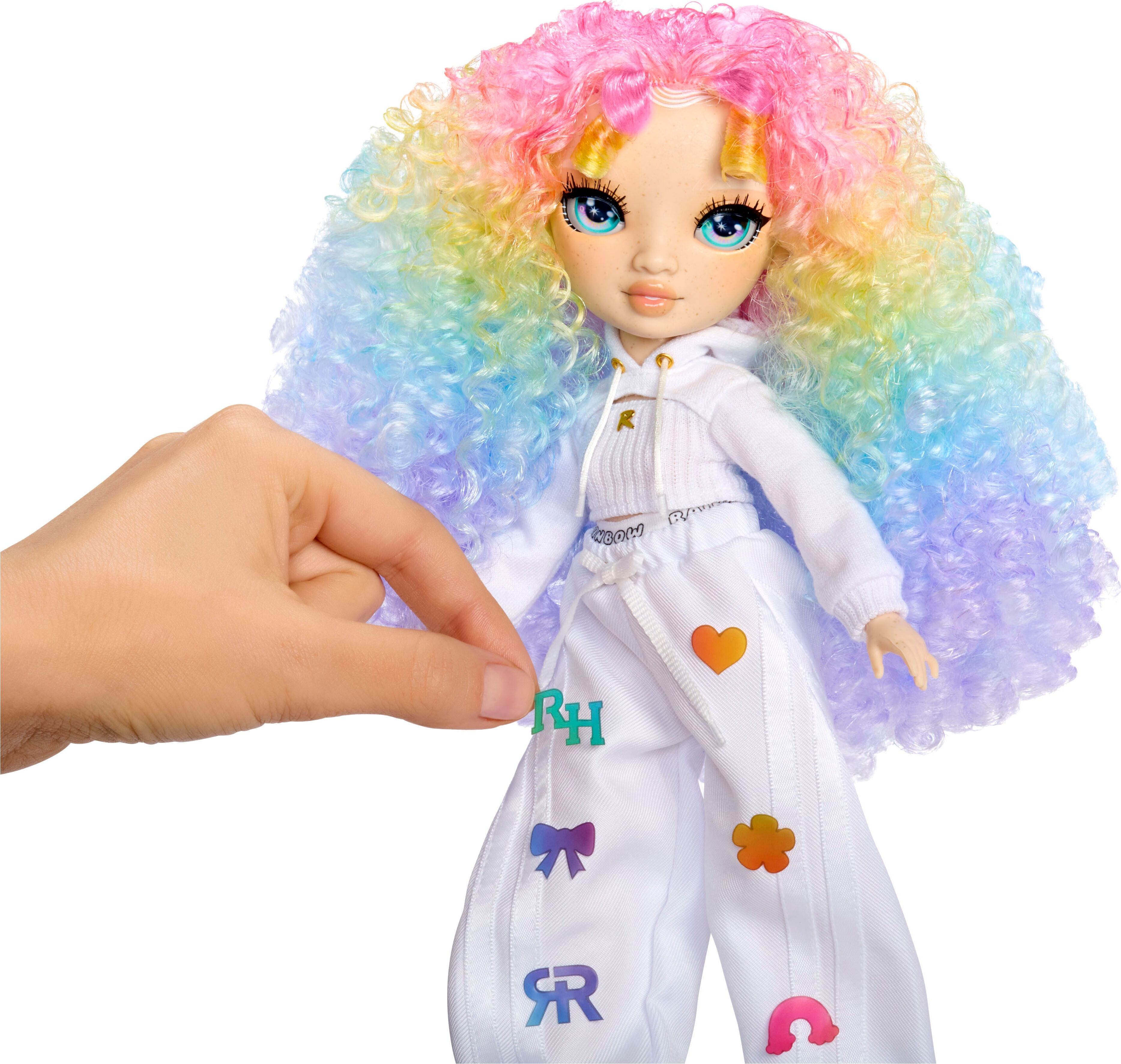 Anziehpuppe RAINBOW HIGH "Air Brush & Create Fashion Dolls -Green Eyes", weiß (bunt), Puppen, Kinder, Anziehpuppe