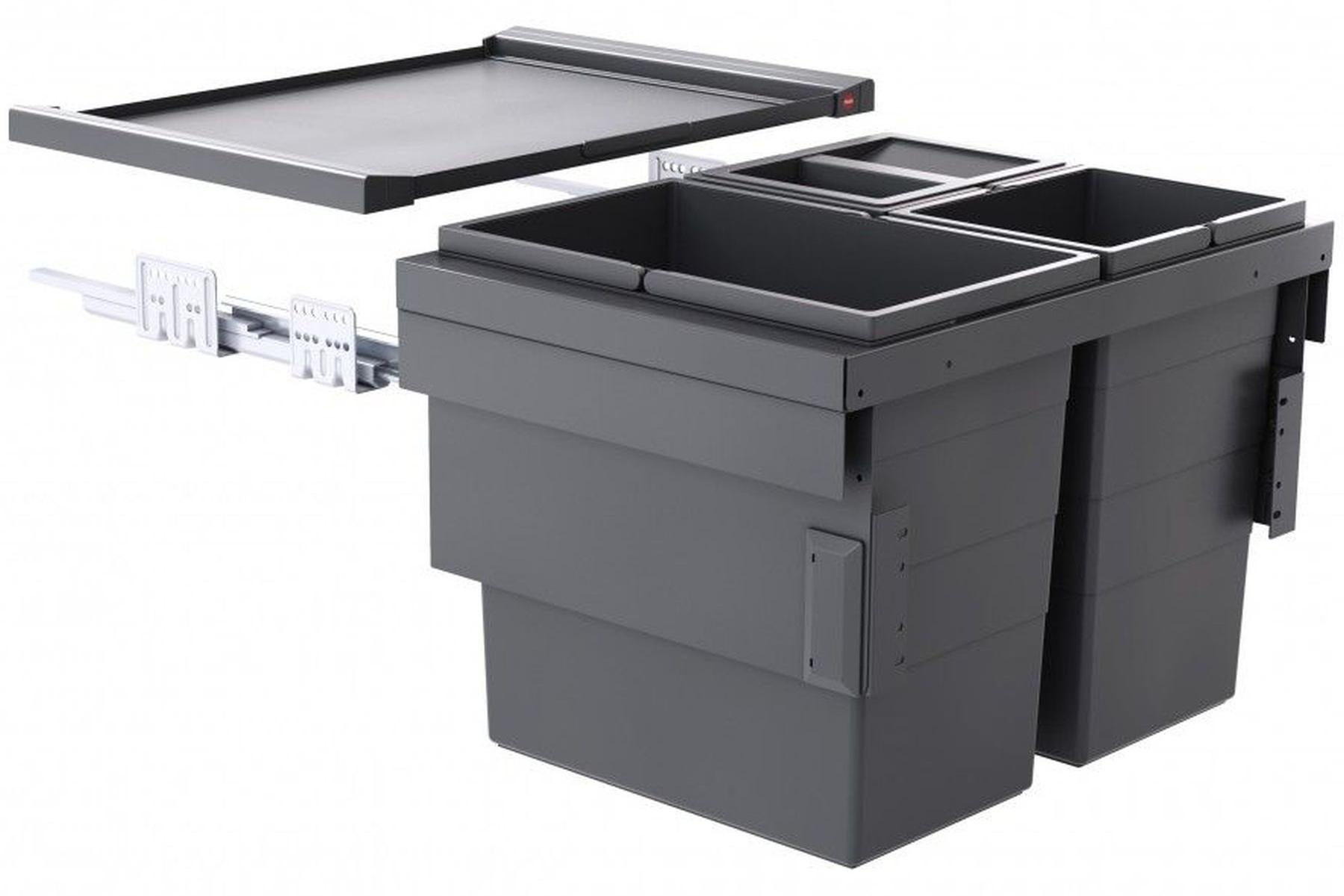 Hailo Cargo Einbaumülleimer Schrank 60cm Frontauszug selbstschließend