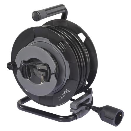 Sygonix SY-6618486 Kabeltrommel 30 m Schwarz Schutzkontakt-Stecker (30 m) (SY-6618486)