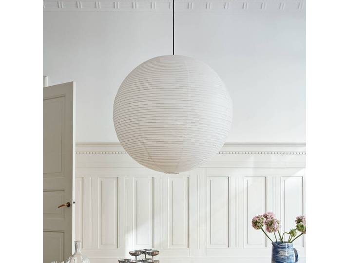 HAY Lampenschirm Paper Shade, Ø 60 cm, weiß – ohne Kabelset Shade, weiß / opal, für Wohn- / Esszimmer, Papier / Lunolit / Lunopal, Skandinavisch