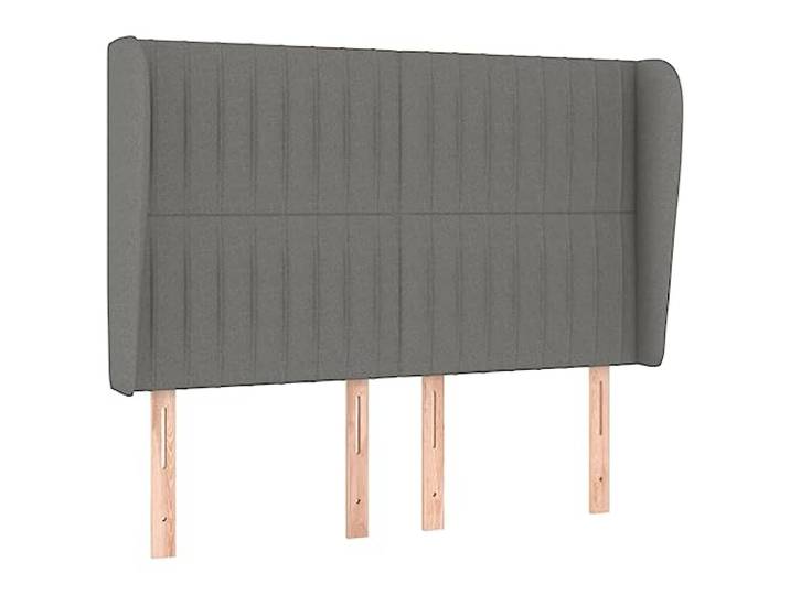 vidaXL Kopfteil mit Ohren Dunkelgrau 147x23x118/128 cm Stoff