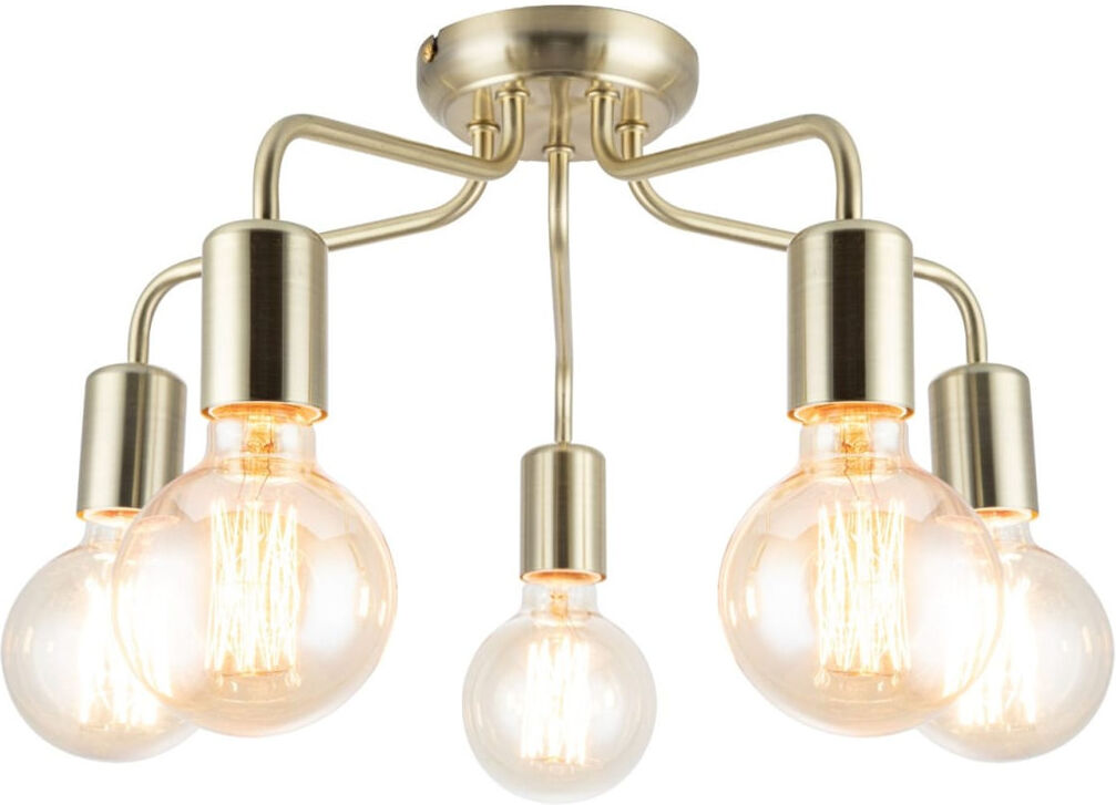 Cosylyte Fraser Light Modern Metal Ceiling Flush Light - 41x41x19cm, E27. Max. 15W LED (Bulb not included) Brushed Brass 19cm H X 41cm W X 41cm D