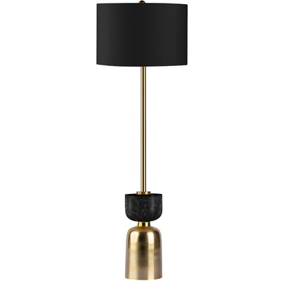 KAYOOM Stehlampe "Ceres", schwarz (schwarz matt), 1, Ø 30,5cm H: 127cm, 1 Stk., Leuchten, Stehlampe, Sockel in Material-Mix aus Marmor und Eisen, Stoffschirm, Stehlampe
