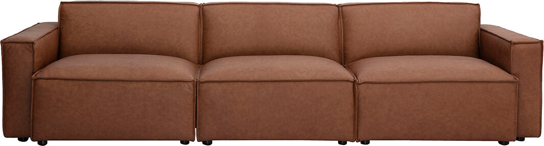 Miliboo Modulares Vintage Sofas aus Leder mit 4 Sitzplätzen SPLIT