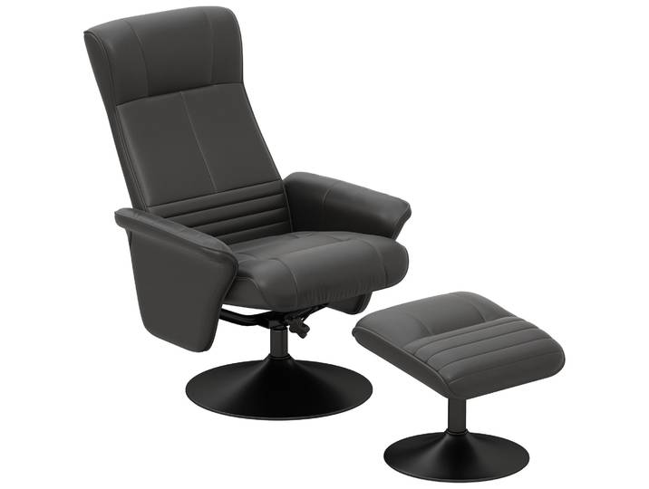HOMCOM Relaxsessel mit Hocker Drehbarer Fernsehsessel mit Liegefunktion