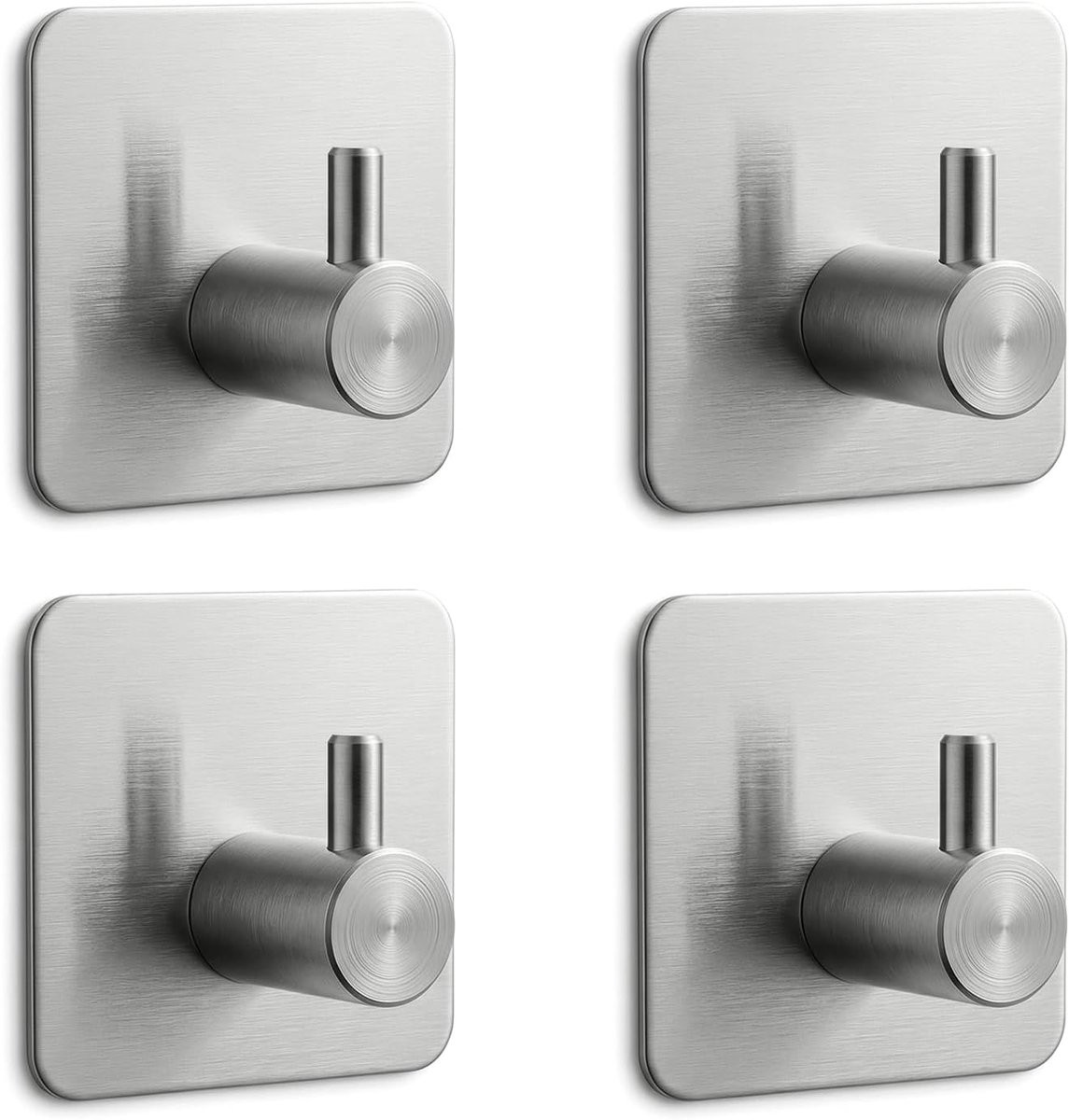 Set van 4 roestvrijstalen zelfklevende handdoekhaken voor badkamer en keuken