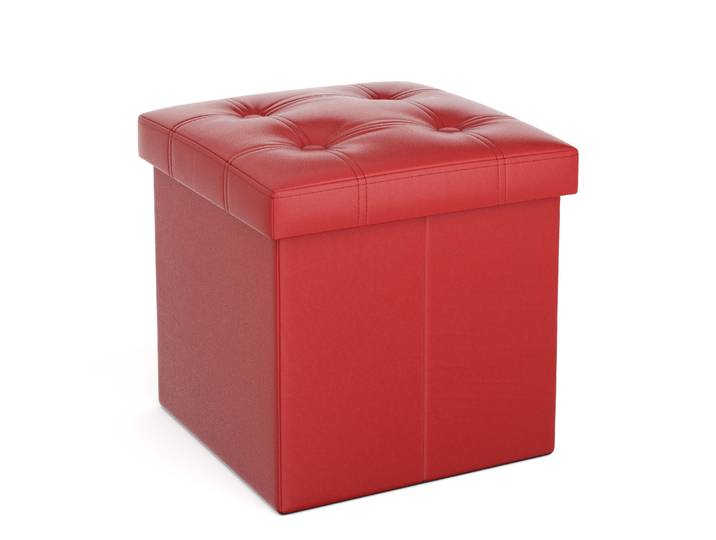 Sitzwürfel Leder BEN rot
