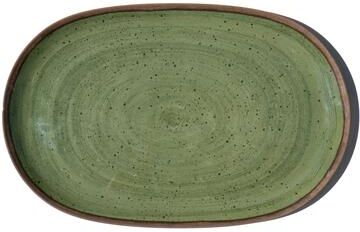 "Abode Homewares Retreat Pottery Melamine Oval Platter - Green - 16.9"" x 10.9"""