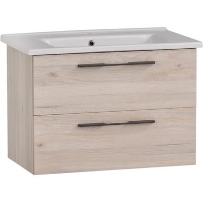 Waschtisch SCHILDMEYER "Maxim, Sandeiche", beige (sandeiche, sandeiche), B:65cm H:53,8cm T:45,5cm, Waschtische, Waschtisch, Made in Germany