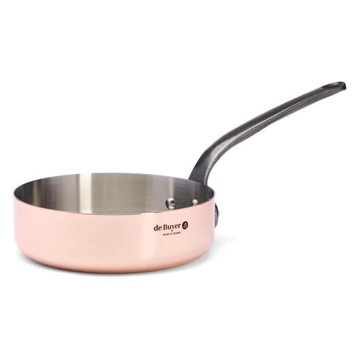 de Buyer Inocuivre Sauteuse mit Gusseisengriff (Bratpfanne, Edelstahl, Kupfer, 20 x 18 cm) (6462.20)