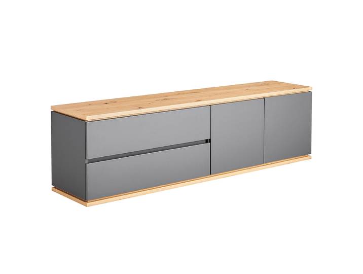 Meuble TV Panneau aggloméré plaxé Gris/Imitation chêne Artisan/Anthracite 184 x 54 x 42cm