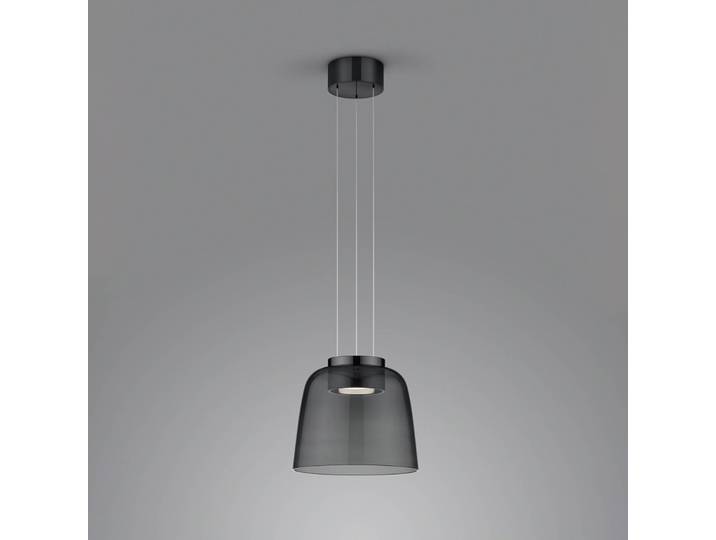 Helestra Glas Hängeleuchte Oda, dimmbar, schwarz, für Wohn- / Esszimmer, Aluminium, Modern
