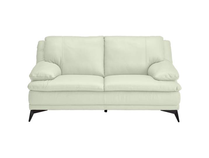Novel 2-Sitzer-Sofa, Weiß, Metall, Echtleder, Rindleder, 178x92x98 cm, Wohnzimmer, Sofas & Couches, Sofas, Ledersofas
