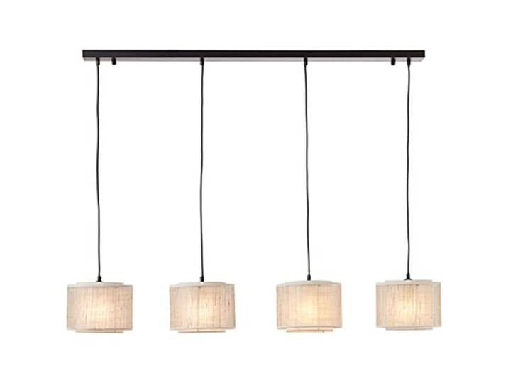 Brilliant Odar Pendelleuchte 4flg schwarz/beige 4x A60, E27, 42W, geeignet für Normallampen (nicht enthalten)
