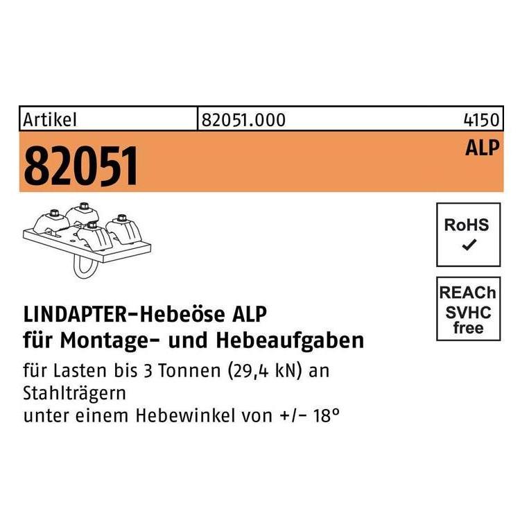 Lindapter Hebeöse R 82051 ALP ALP 3T-1 (1 Stk.) (820510000030001)