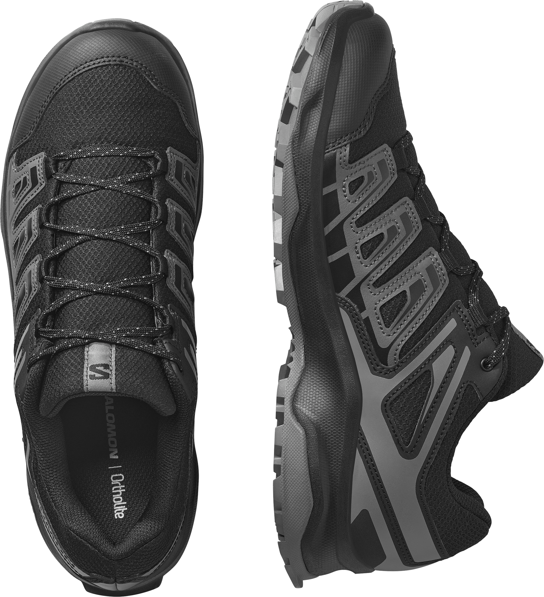 Wanderschuh SALOMON "EXTEGRA", Herren, Gr. 46, atmungsaktiv, schwarz (schwarz, asphalt, pewter), Synthetik, Textil, Schuhe Wanderschuh, wasserdicht schwarz, asphalt, pewter 46, atmungsaktiv