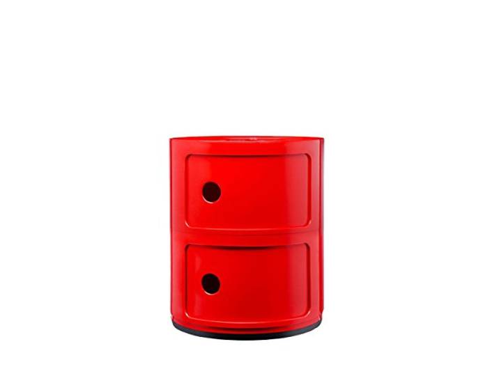 Kartell Componibili, 2 Elements, Rot, Runde Basis