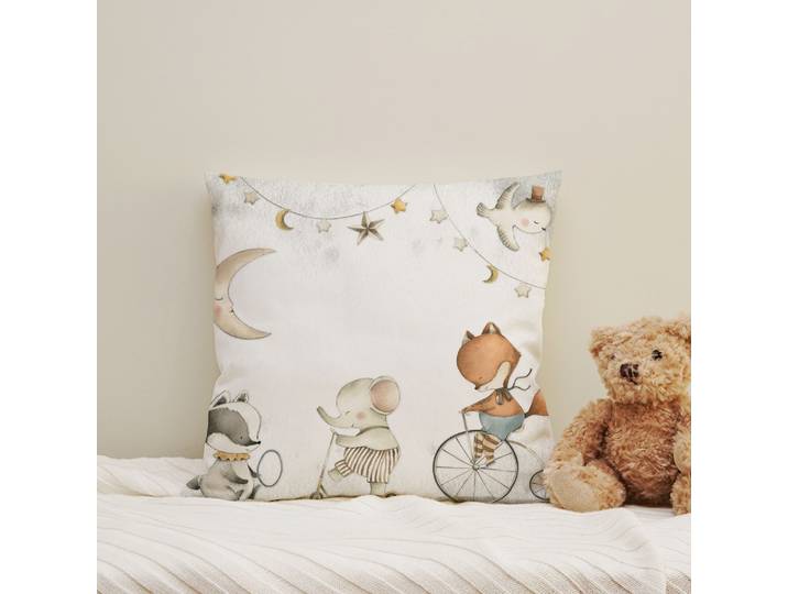 Dekokissen QUEENCE Freundschaft , bunt (bunt, bedruckt gemustert), B:40cm H:1cm L:40cm, Polyester, Dekokissen_Sitzkissen_Kissenhüllen, Dekokissen, Kissenhülle mit HD Premium Druck, geruchsneutral, 40x40cm
