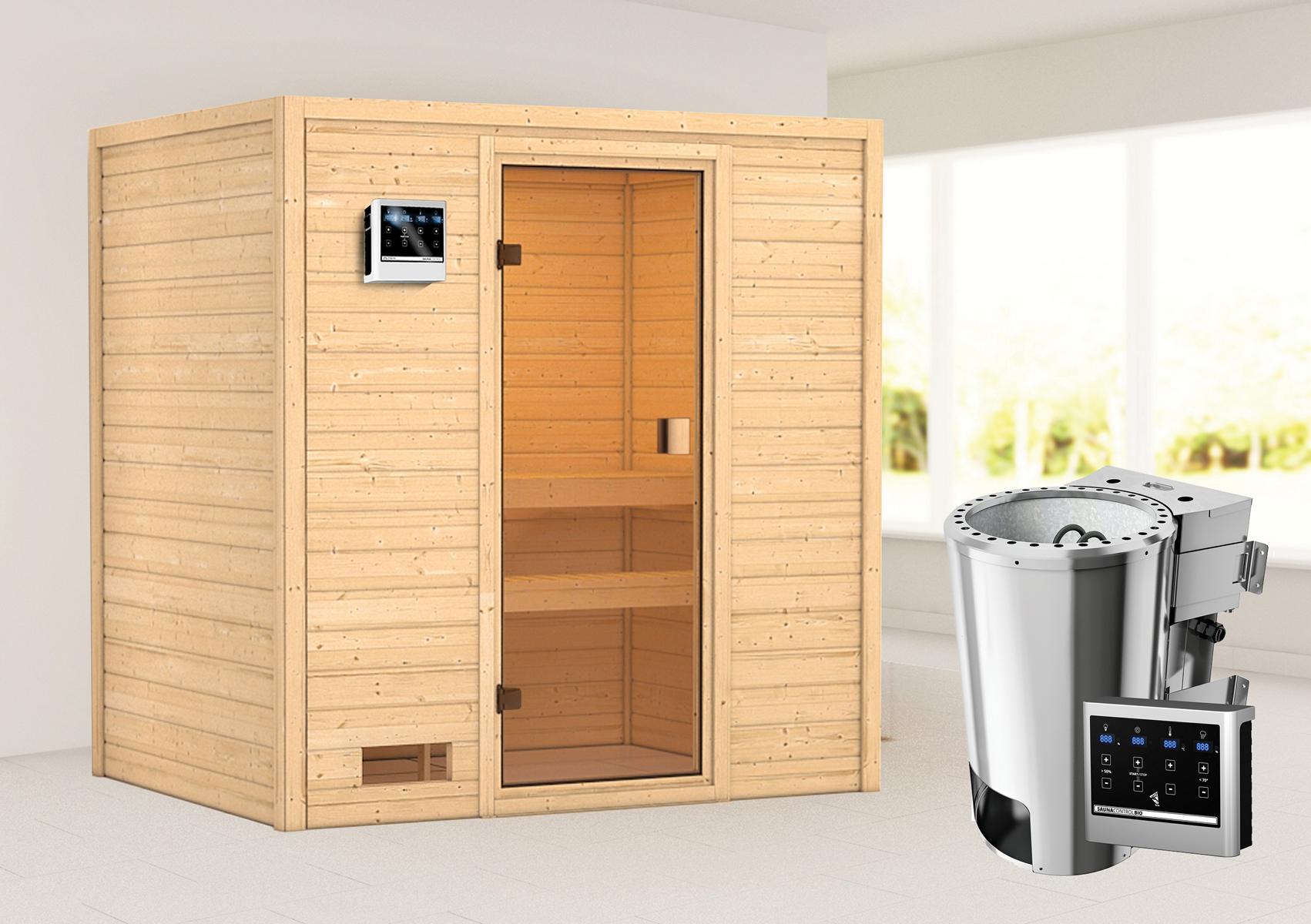 KARIBUHOLZT Sauna Selena Front, 3,6 kW Bio extern 16880453