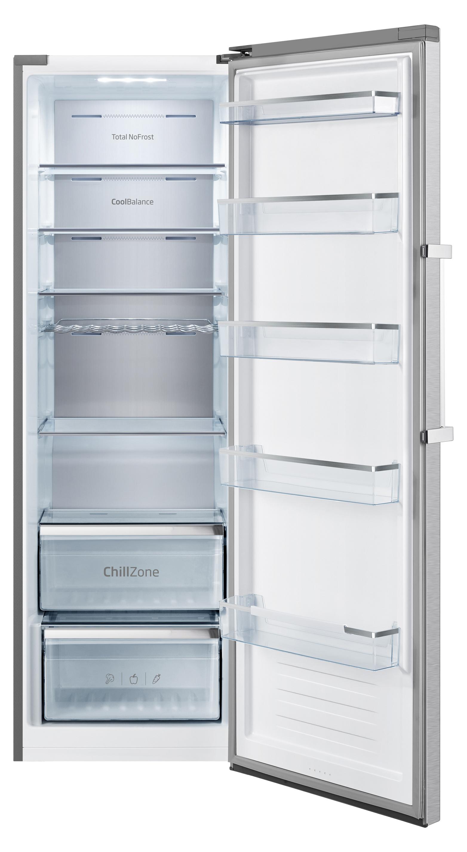 Amica VKS 358 150 E, 370 l, No-Frost-System, SN-T, 40 dB, E, Edelstahl