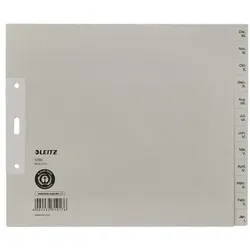 Leitz Ordnerregister Monate 12-teilig A4 Überbreite Recycling-Papier, 20 cm