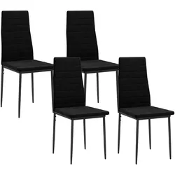 ESSSTUHL 4er Set Polyester Metall Schwarz