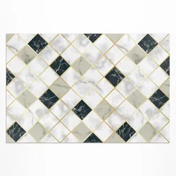 TEPPICH 120x180 cm Schöner Marmor Steinfliesen Optik