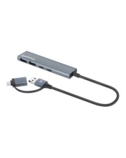 Manhattan 4-Port USB A/C Hub 2x USB-A USB-C Ports Typ C A (181075)
