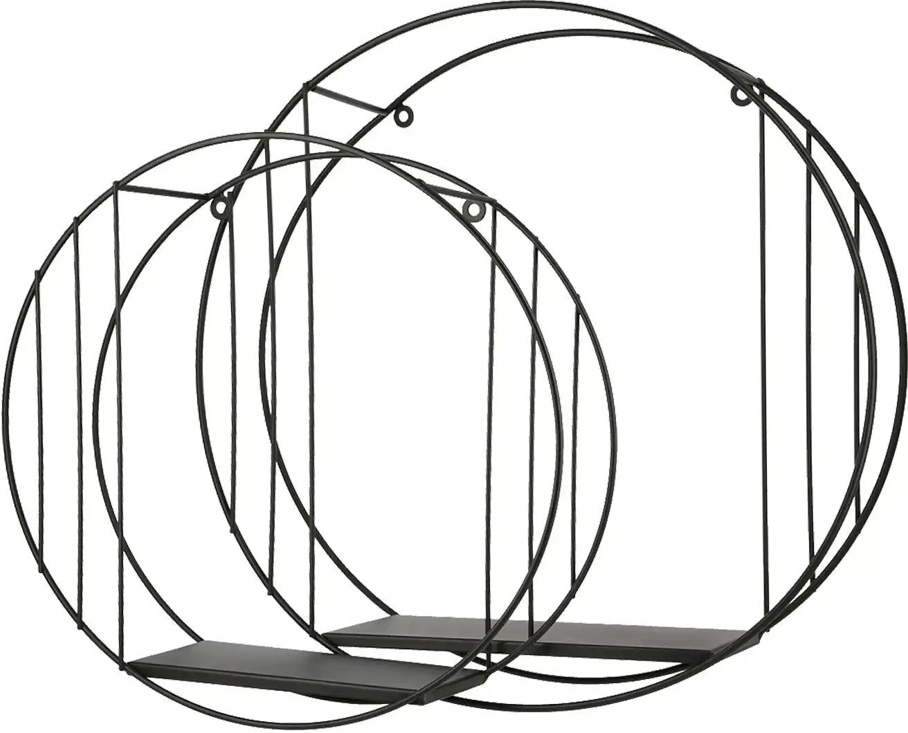 Höffner Wandregal  2er Set   ¦ schwarz ¦ Maße (cm): T: 12.0  Ø: 40
